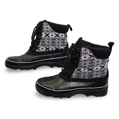 Vintage Khombu Newbury Duck Boots Women's 10M Fair Isle Winter Excellent