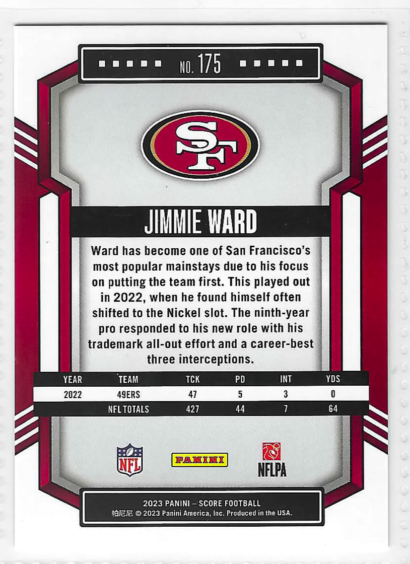 2023 Score - Jimmie Ward #175 Lava /565 - Image 2
