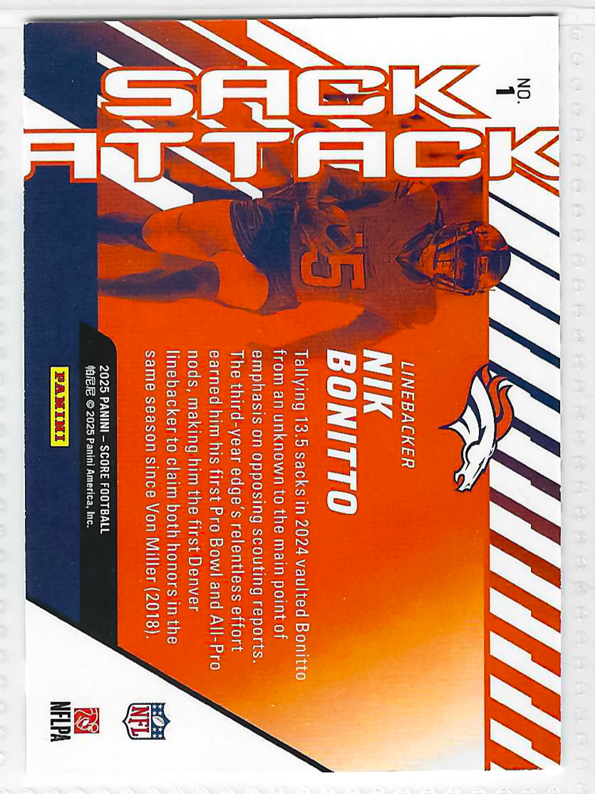 2025 Score - Sack Attack - Nik Bonitto #1 - Image 2