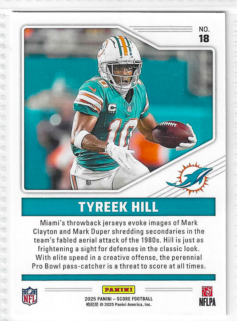 2025 Score - Throwbacks Tyreek Hill #18 - Image 2