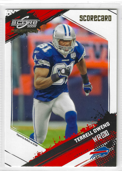2009 Score Inscriptions - Terrell Owens #81 Scorecard /50