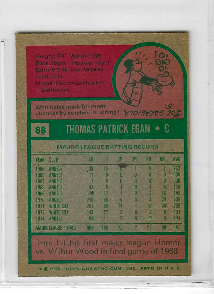 1975 Topps MINI Baseball - SET BREAK - Tom Egan #88 - Image 2