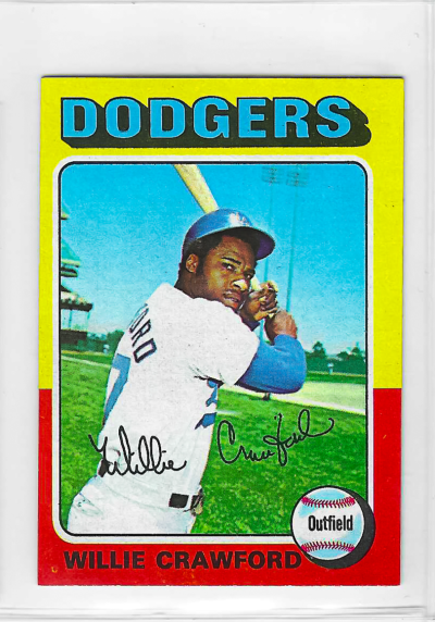 1975 Topps MINI Baseball - SET BREAK - Willie Crawford #186