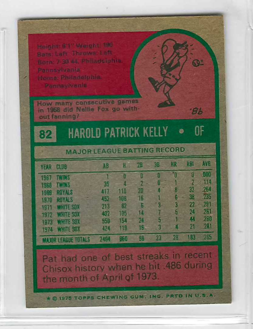 1975 Topps MINI Baseball - SET BREAK - Pat Kelly #82 - Image 2