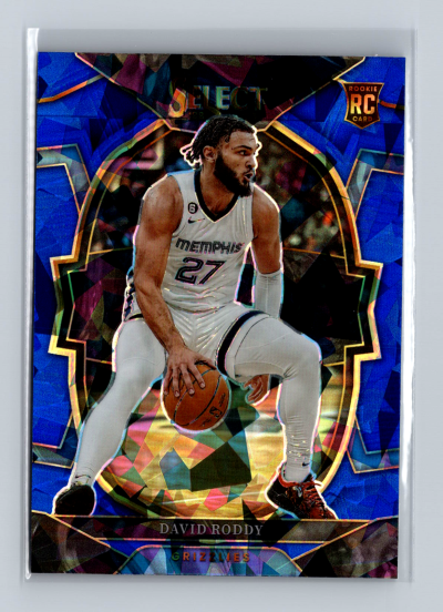 2022-23 Panini Select - Concourse David Roddy #78 Blue Cracked Ice Prizm (RC)