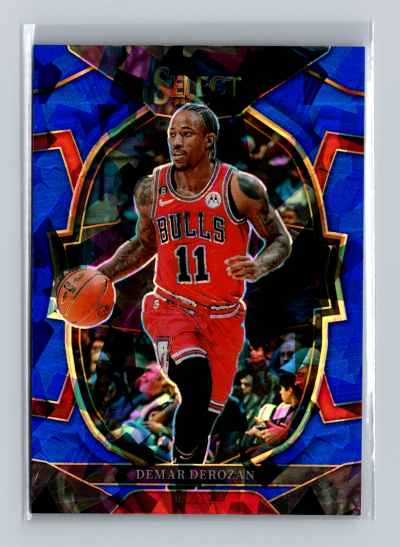 2022-23 Panini Select - Concourse DeMar DeRozan #5 Blue Cracked Ice Prizm
