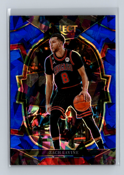 2022-23 Panini Select - Concourse Zach LaVine #34 Blue Cracked Ice Prizm