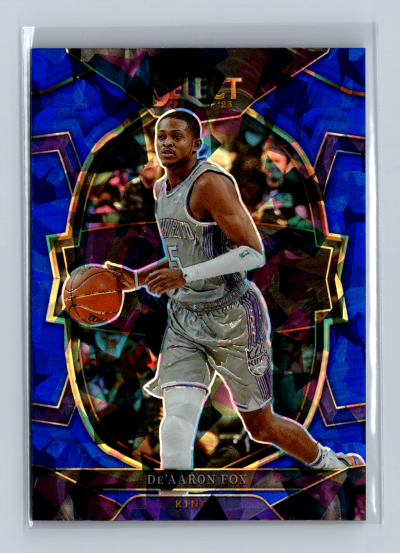 2022-23 Panini Select - Concourse De'Aaron Fox #13 Blue Cracked Ice Prizm