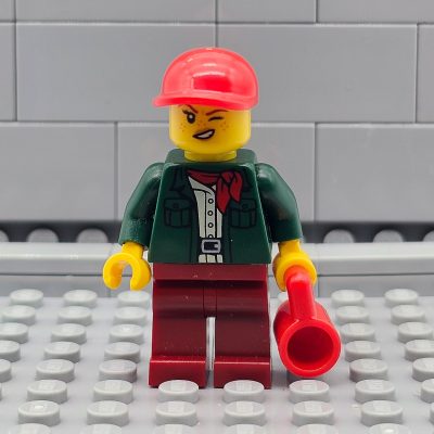 LEGO Minifig cty1099 - Safari Tourist - Female Dark Green Jacket
