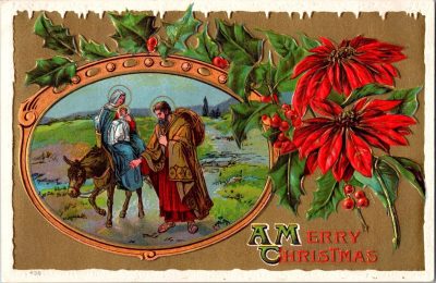 1900's Antique Christmas Postcard - Hand Written Message - One Cent Stamp USA