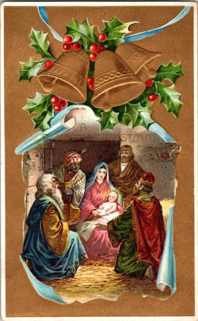 1900's Antique Christmas Postcard - Hand Written Message - One Cent Stamp USA