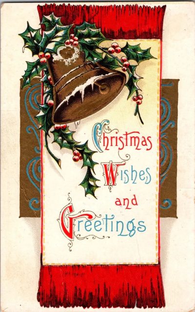 1900's Antique Christmas Postcard - Hand Written Message - 1 Cent Stamp USA