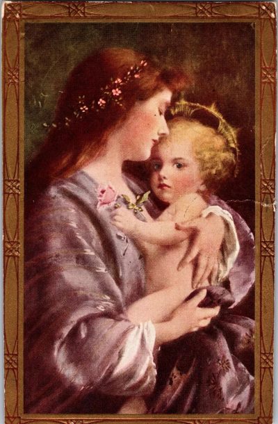 1916 Antique Religious Postcard - Hand Written Message - 1 Cent Stamp USA