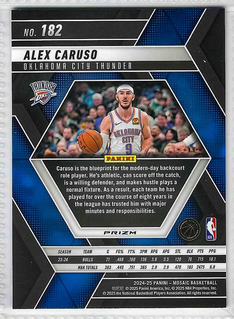 2024-25 Panini Mosaic - Alex Caruso #182 Bue Mosaic Prizm - Image 2