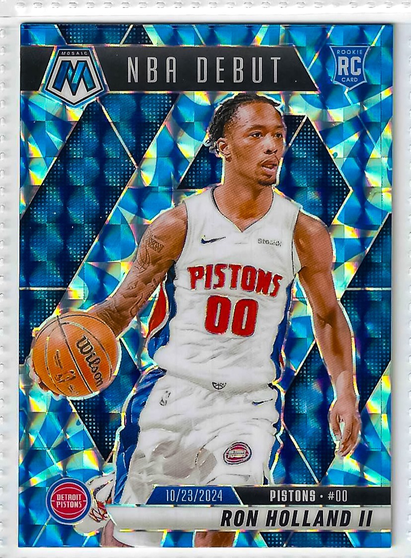 2024-25 Panini Mosaic - NBA Debut Ron Holland II #258 Blue Mosaic Prizm (RC)