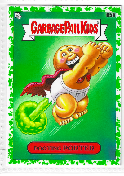 2022 Topps Garbage Pail Kids Book Worms Pooting Porter Booger Green #65b