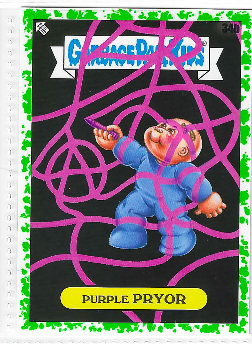 2022 Topps Garbage Pail Kids Book Worms Purple Pryor Booger Green #34b