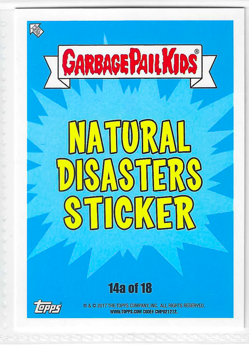 2017 Topps Garbage Pail Kids Adam-Geddon Nuclear Wynn T.R. #14a - Image 2