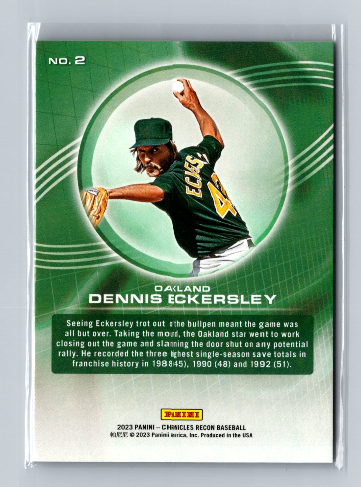 2023 Panini Chronicles - Dennis Eckersley #2 - Image 2