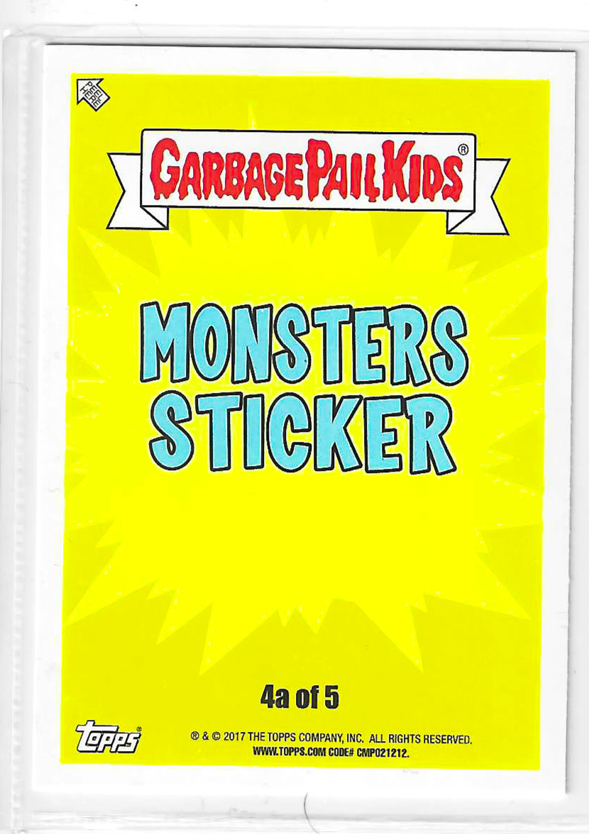 2017 Garbage Pail Kids Adam-Geddon Series 1 Dragged to Helen #4a Puke Green - Image 2