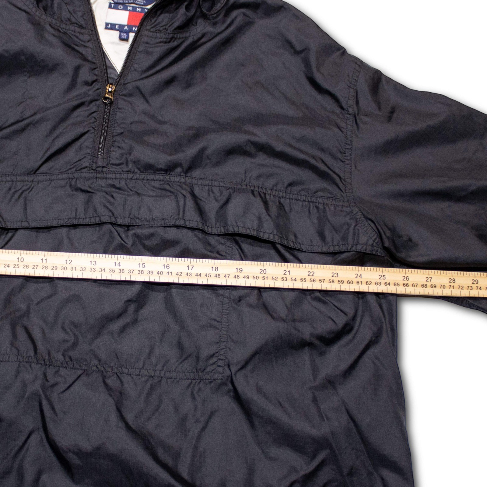 Tommy Hilfiger Anorak Windbreaker Jacket Mens XXL Black Excellent - Image 4