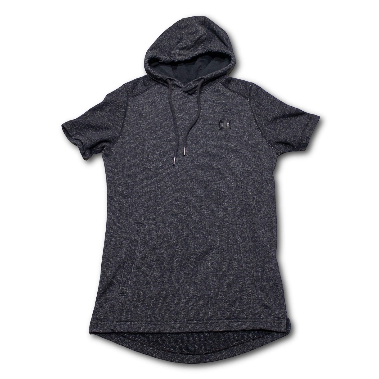 Under Armour Short Sleeve Hoodie Womens Small Gray Fitted Excellent