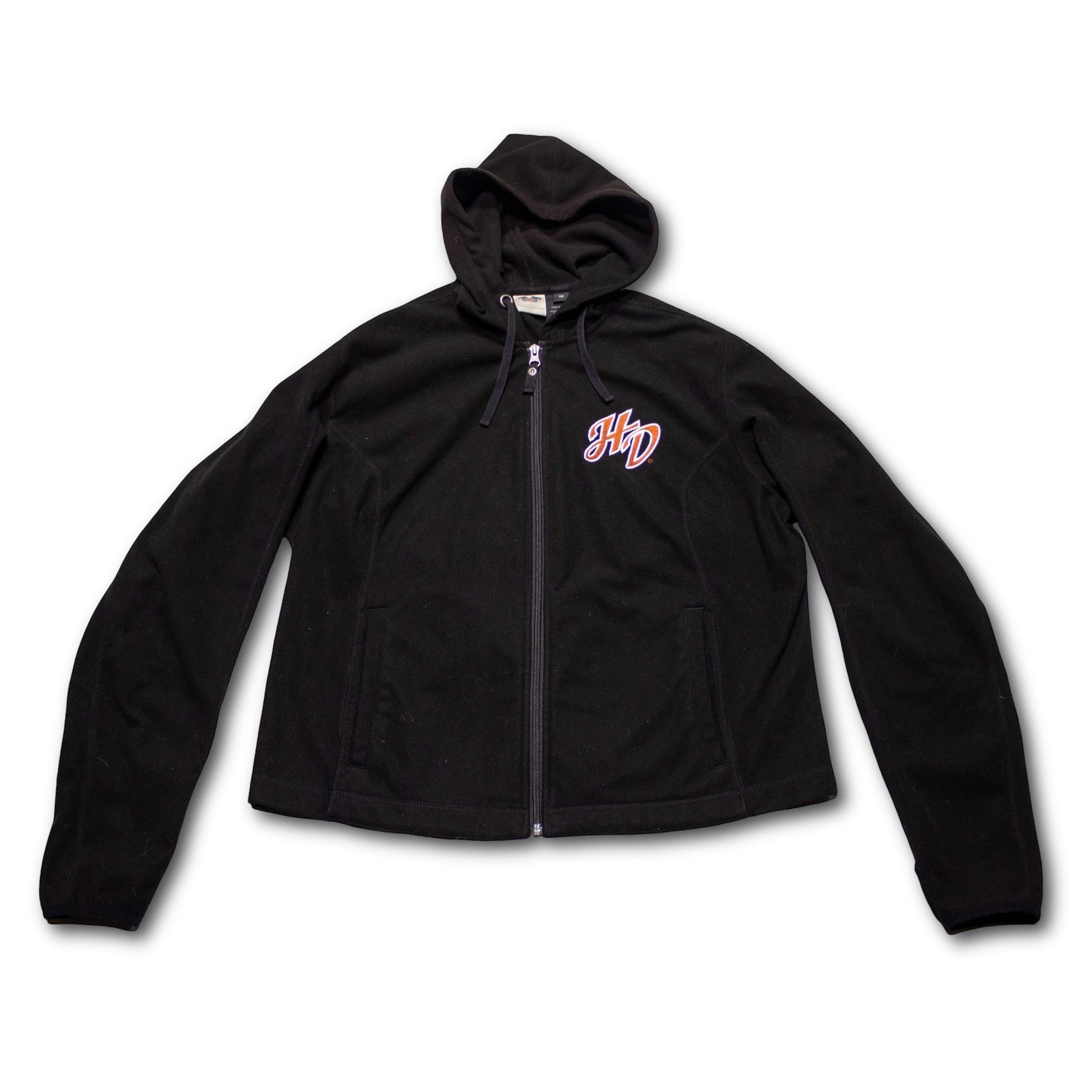 Harley-Davidson Fleece Zip-Up Hoodie Women 1W Black Excellent