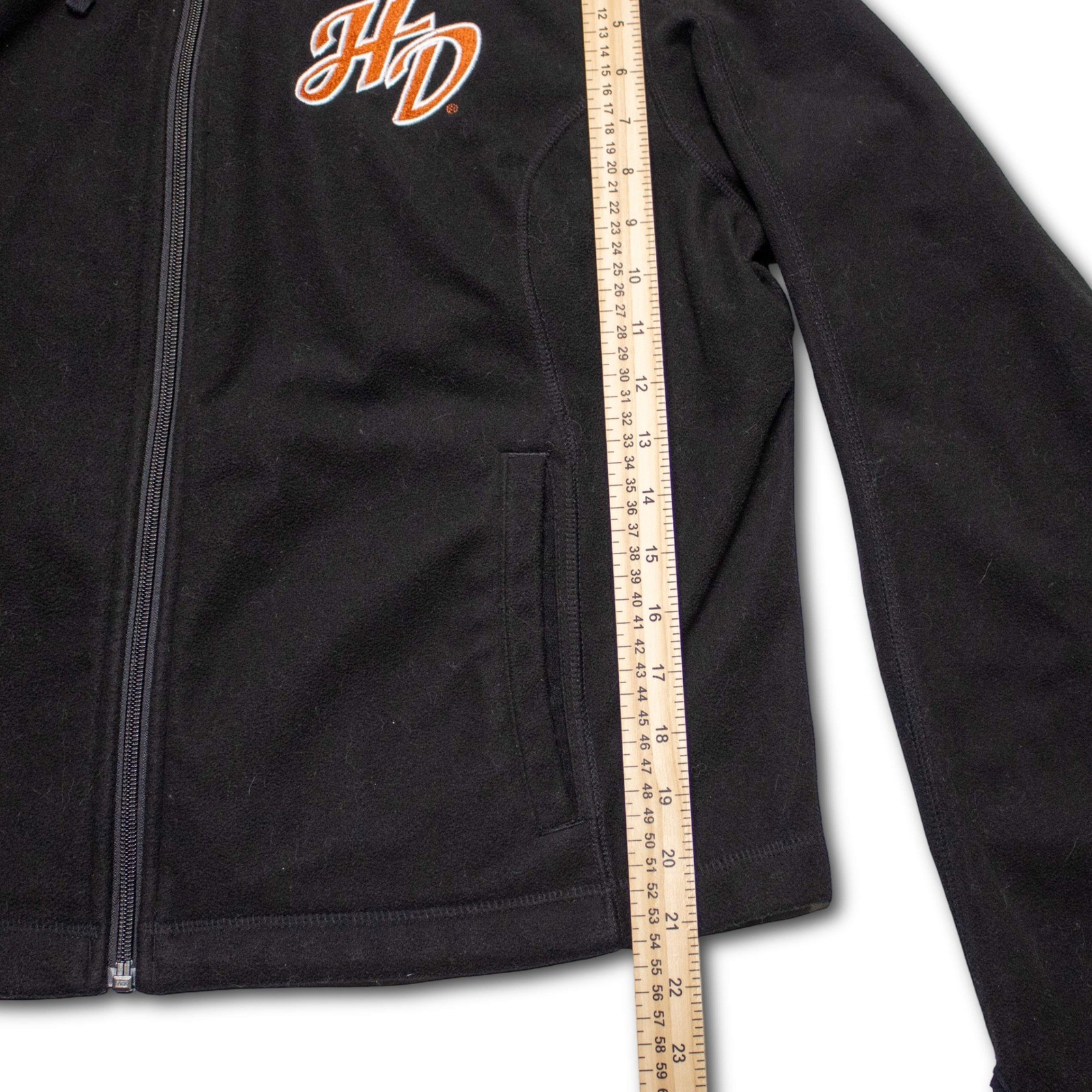 Harley-Davidson Fleece Zip-Up Hoodie Women 1W Black Excellent - Image 4