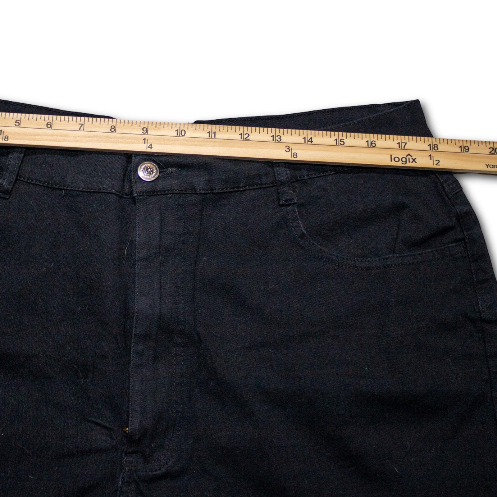 L.A. Blues Denim Shorts Womens 22 Black Excellent - Image 5