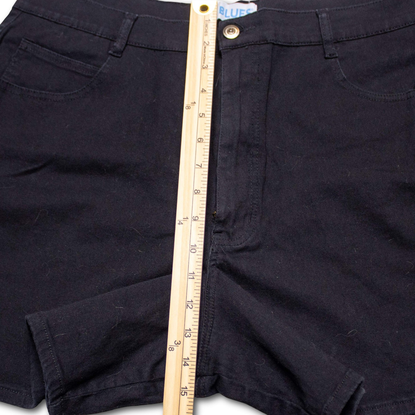 L.A. Blues Denim Shorts Womens 22 Black Excellent - Image 6