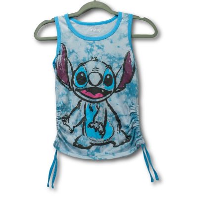 Disney Stitch Tank Top Kids Size L 10/12 Blue Tie Dye Excellent