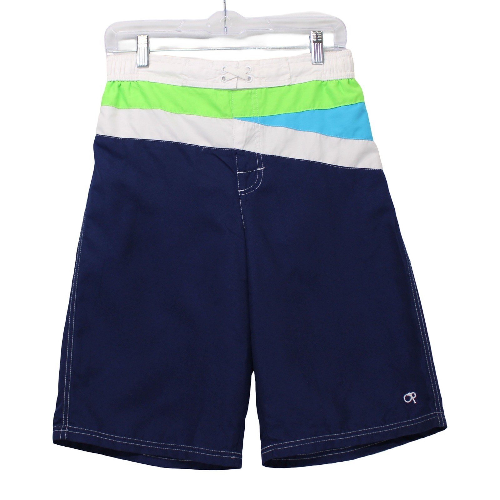 Ocean Pacific OP Board Shorts Mens XXL 18 Blue Saphire Colorblock Swim Trunks
