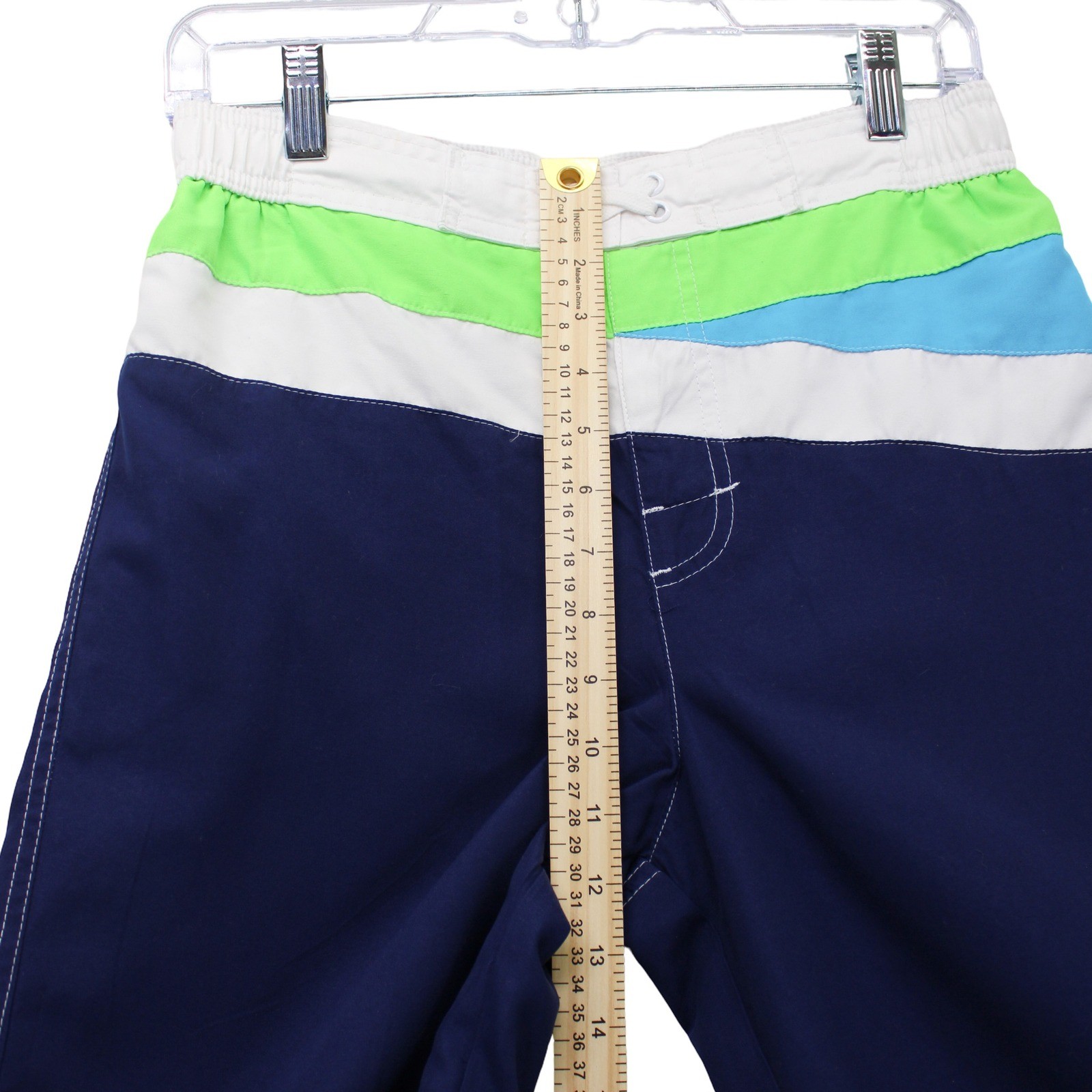 Ocean Pacific OP Board Shorts Mens XXL 18 Blue Saphire Colorblock Swim Trunks - Image 4