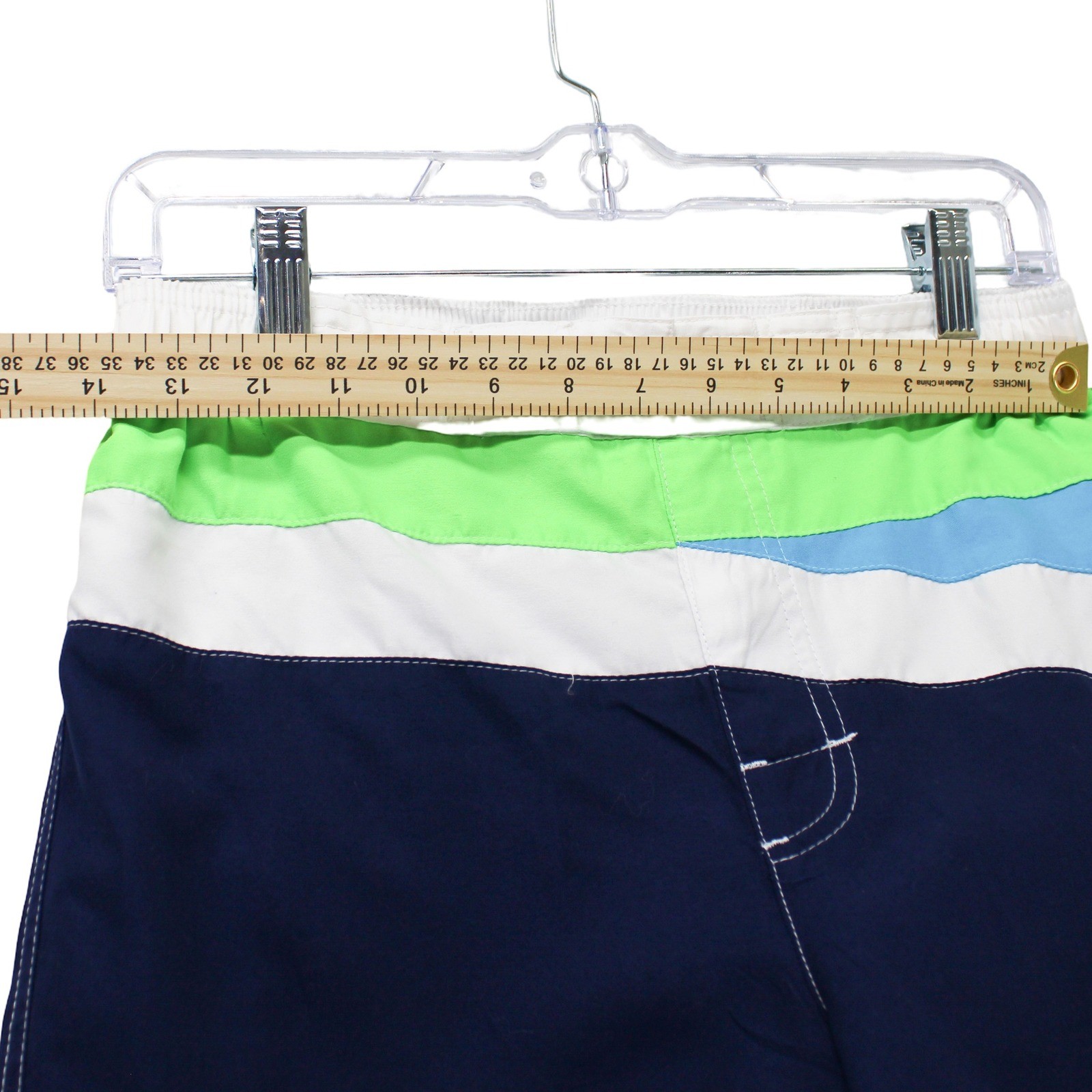 Ocean Pacific OP Board Shorts Mens XXL 18 Blue Saphire Colorblock Swim Trunks - Image 5