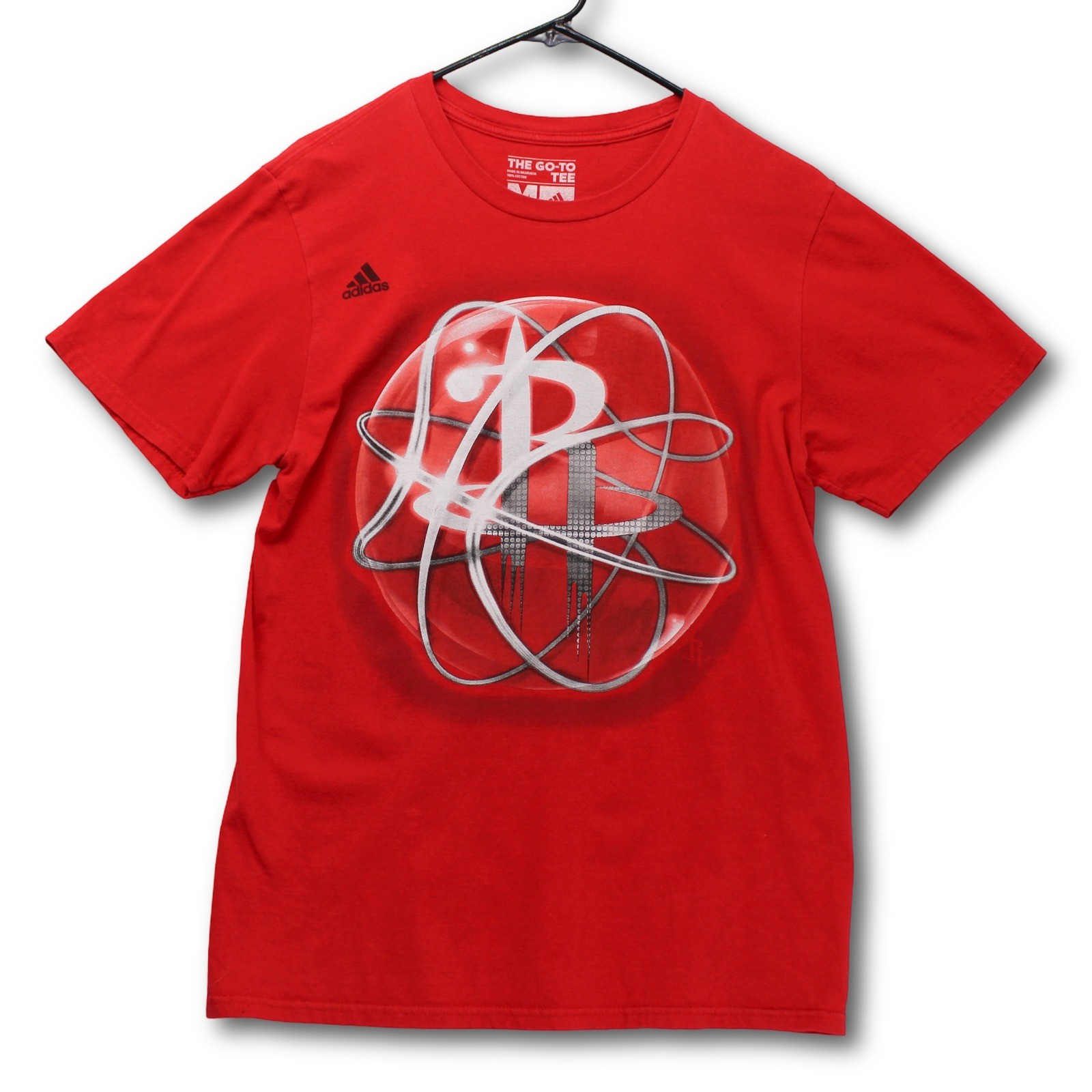 Adidas Houston Rockets T Shirt Mens Medium Red Excellent