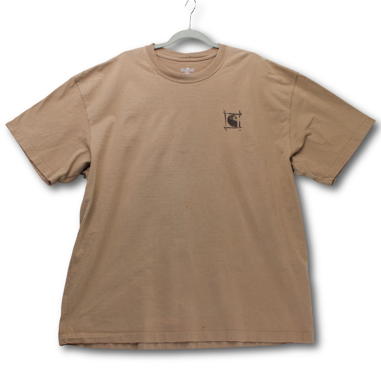 Carhartt Graphic T-Shirt Mens 2XL Tan Tough As Nails Workwear Good