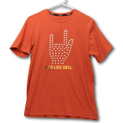 Nike Running Go Like Hell Graphic T-Shirt Mens Small Orange Fair