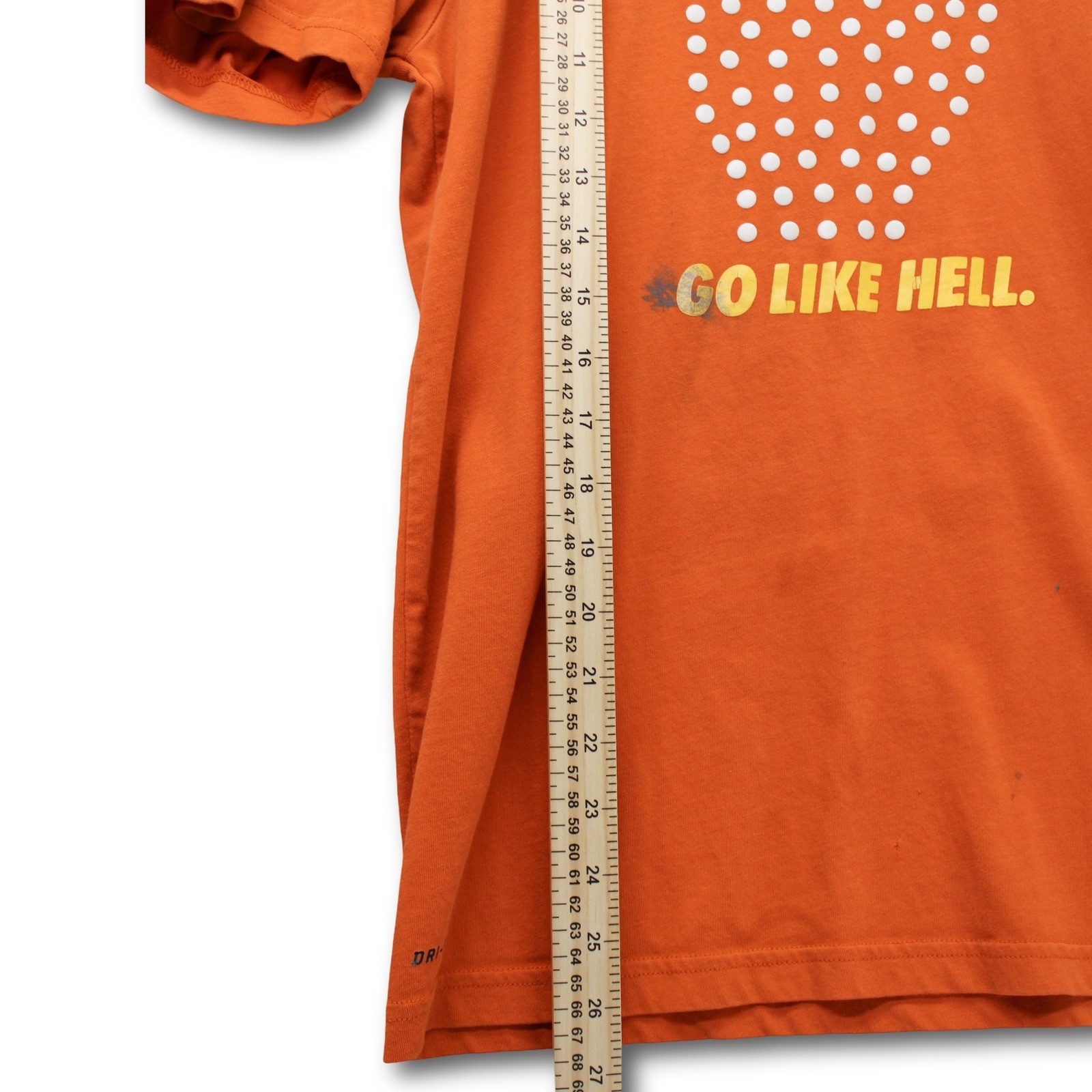 Nike Running Go Like Hell Graphic T-Shirt Mens Small Orange Fair - Image 4