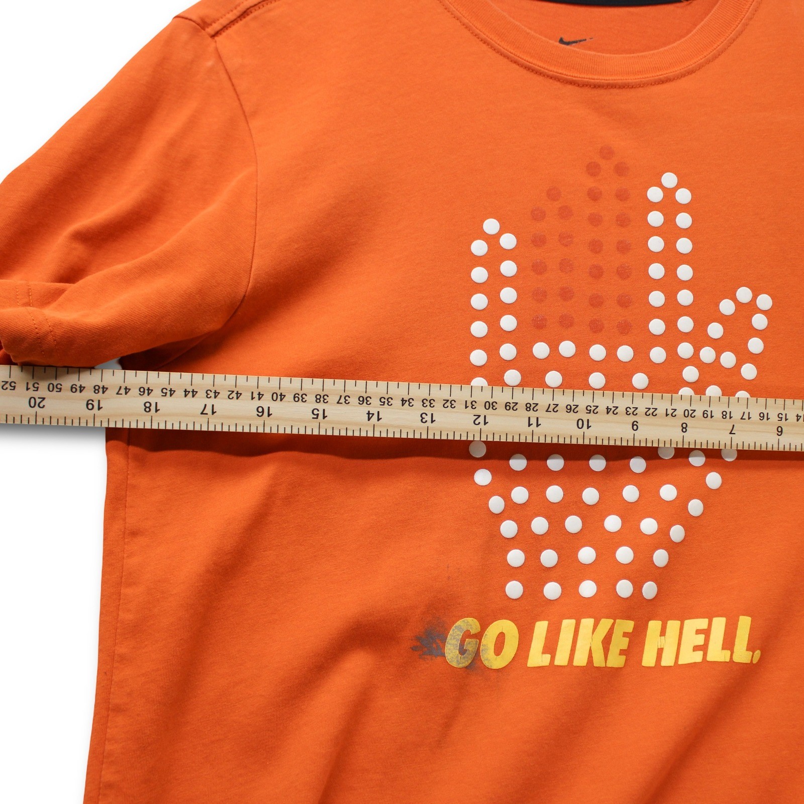 Nike Running Go Like Hell Graphic T-Shirt Mens Small Orange Fair - Image 5