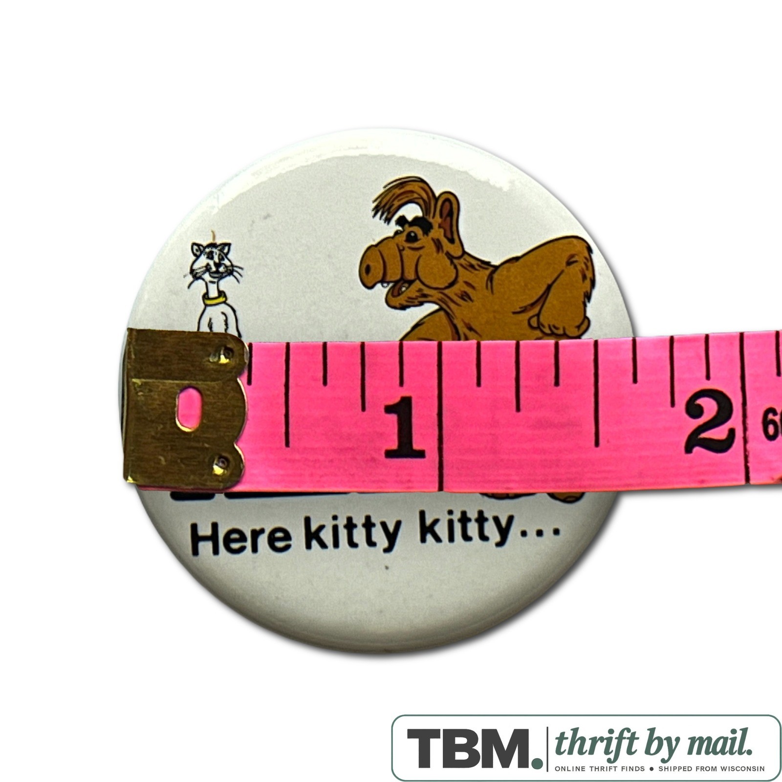 1987 ALF Pin Back Button Vintage 1.5 Inch White Good - Image 6