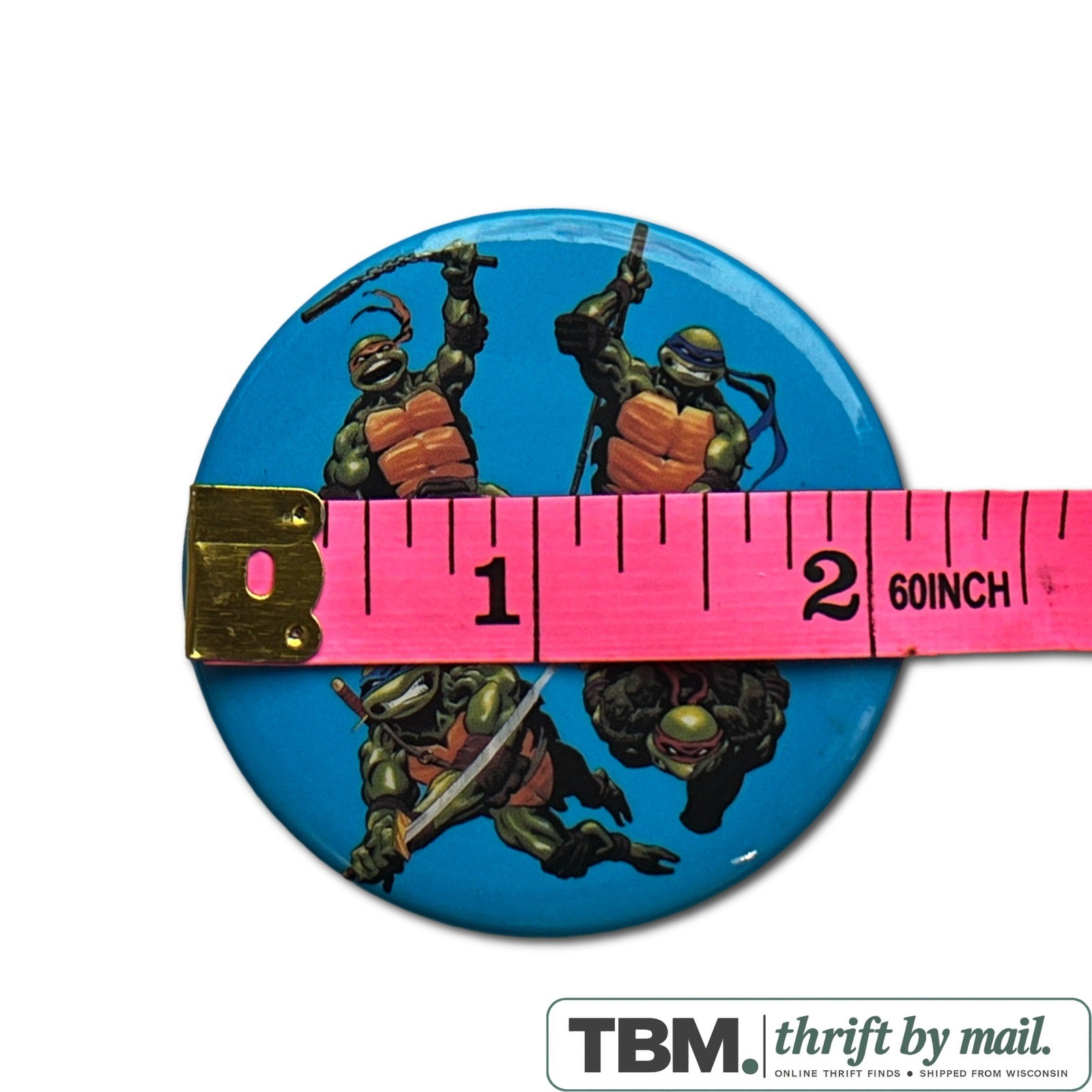 TMNT Pinback Button Unisex OS Blue Excellent - Image 3