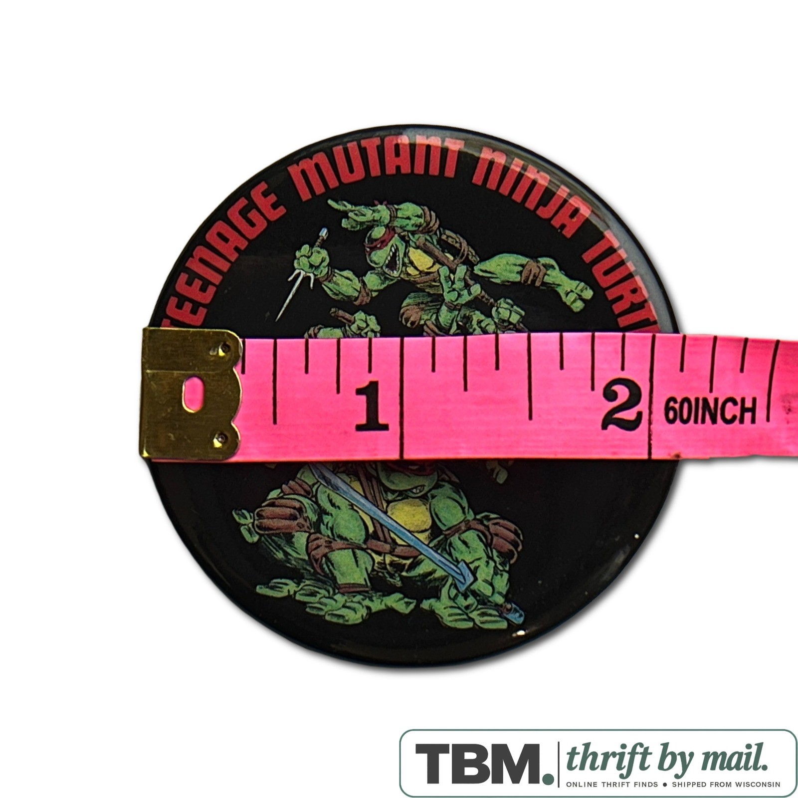 Mirage Studios TMNT Pinback Button Unisex 2.25 Inch Black Excellent - Image 3
