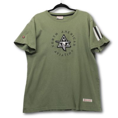 Red Canoe North American Aviation T-Shirt Mens Large Green Excellent