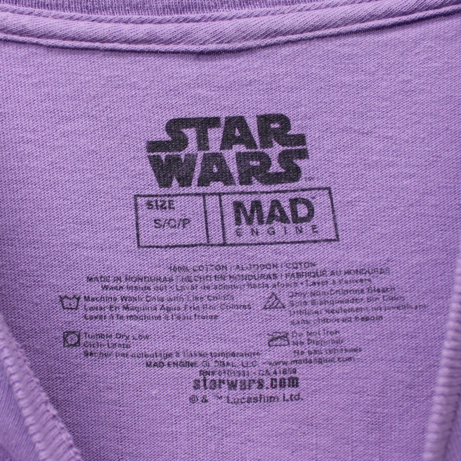 Star Wars Mad Engine The Dark Side T-Shirt Mens Small Purple Excellent - Image 3