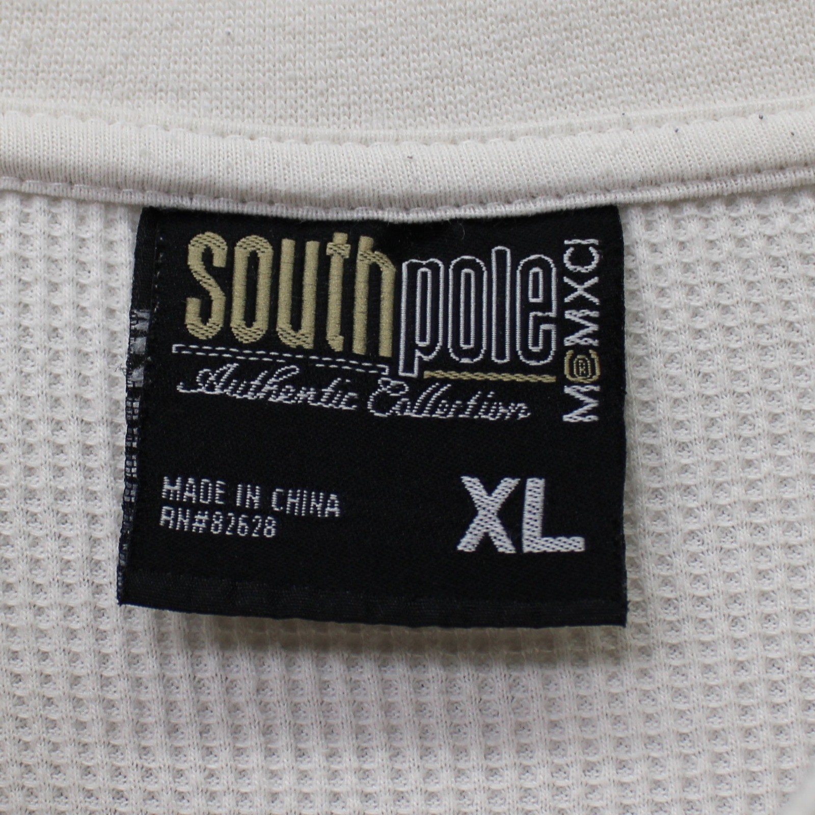 Vintage Y2K Southpole Waffle Knit Thermal Shirt Mens XL White Fair - Image 3