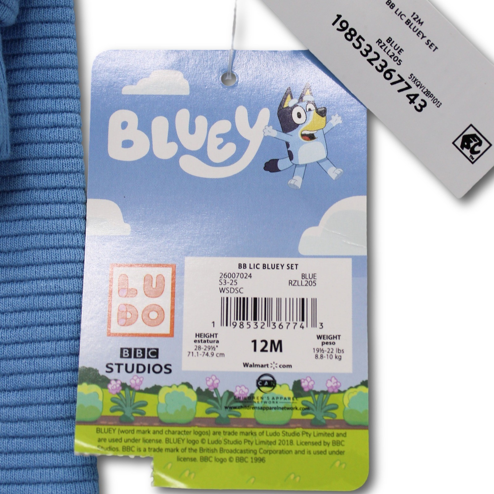 Bluey Ribbed Knit Sweatshirt and Joggers Set Kids 12M Blue New - Image 6
