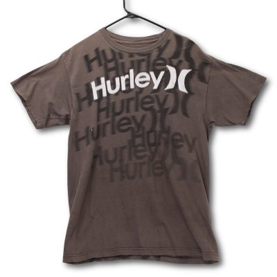 Vintage Y2K Hurley Graphic T-Shirt Mens Medium Brown Fair