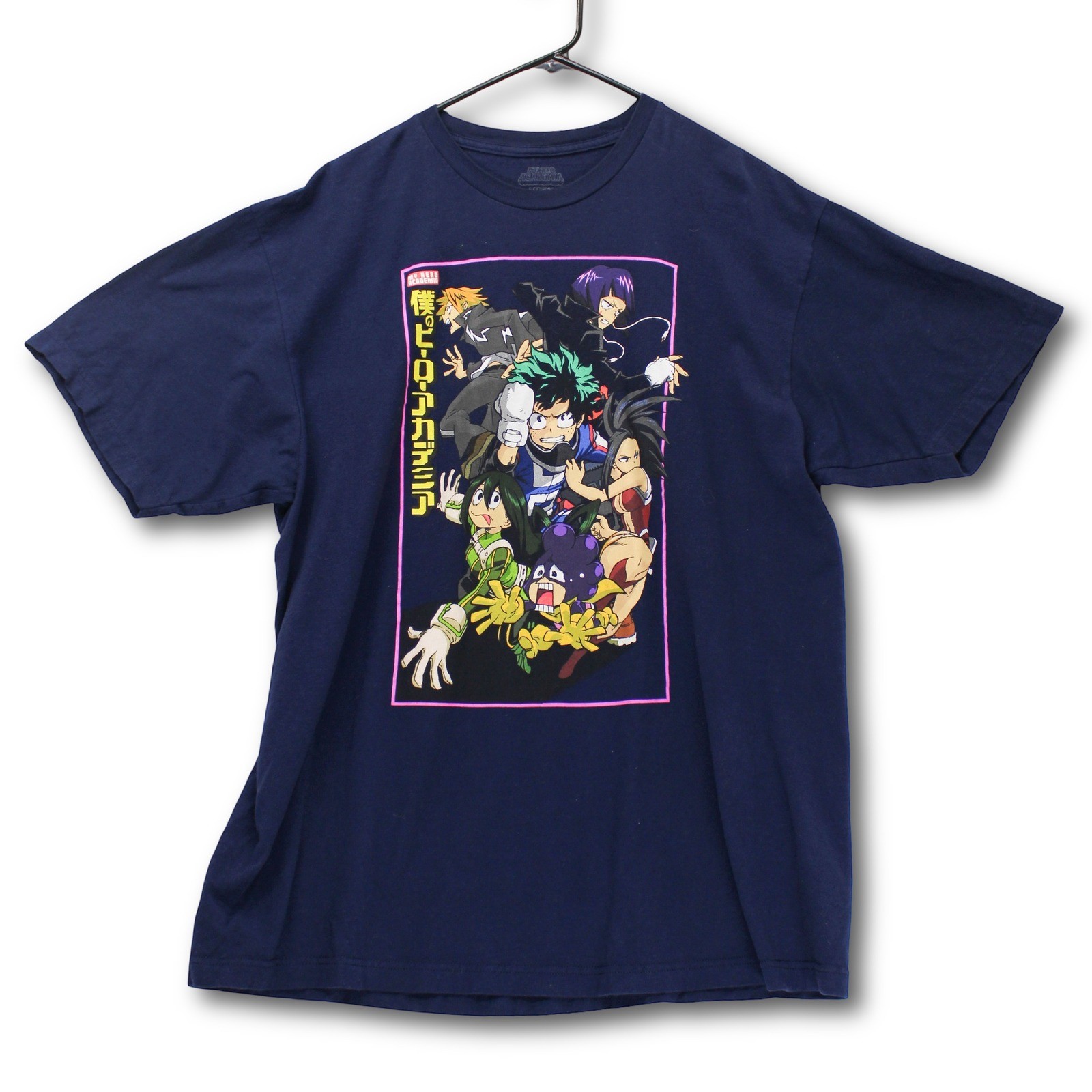 My Hero Academia Graphic T-Shirt Mens XL Navy Blue Excellent