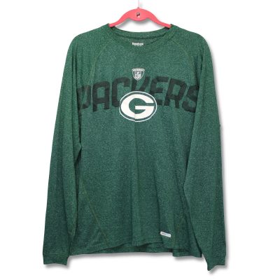 Reebok Green Bay Packers Shirt Mens Medium Green Long Sleeve NFL Excellent