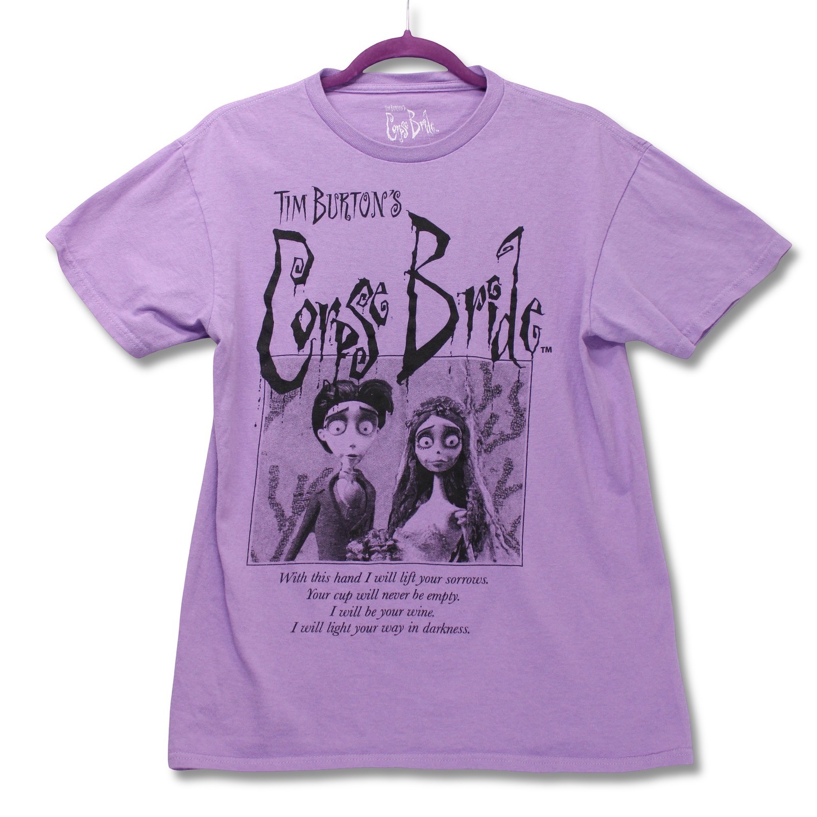 Hybrid Corpse Bride Tim Burton Movie Graphic Tee Women Size S Purple Excellent